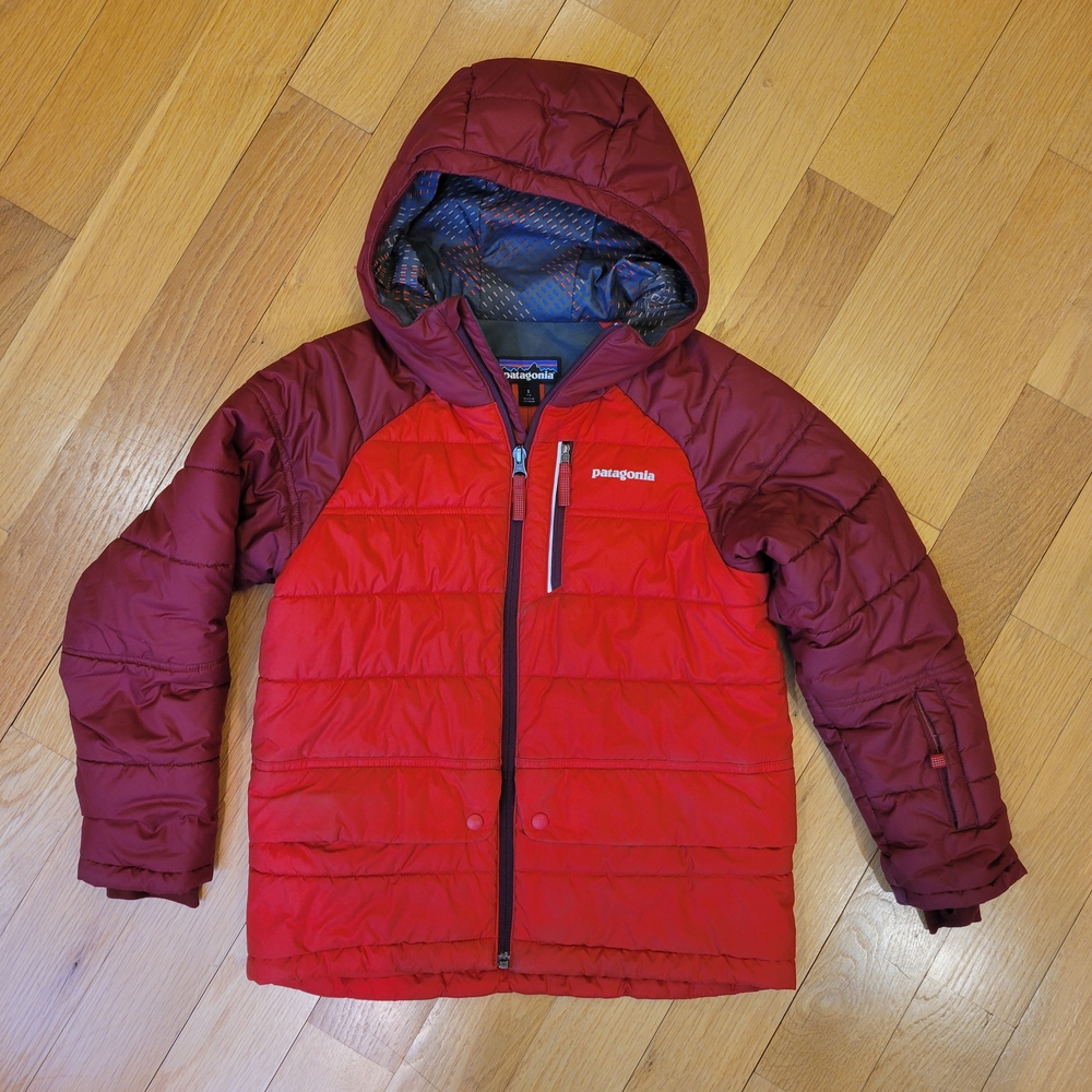 Patagonia Red and Burgundy Hooded Jacket